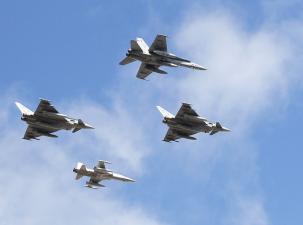 Eurofighter der Bundeswehr im Einsatz in Deutschland