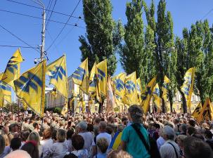 Demonstration des ukrainischen Asow-Regimentes