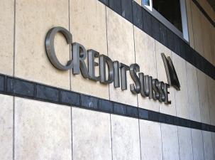 Das Logo einer Credit Suisse Bank