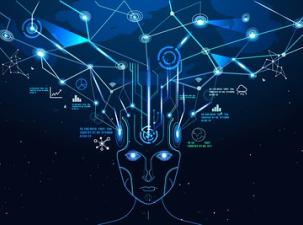 Eine Grafik die das Netzwerk von KI verdeutlicht