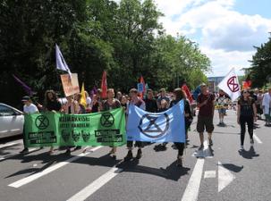 Ein Demozug bei einer Klimademo