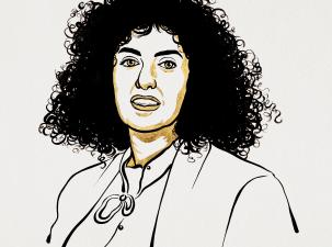 Eine Portraitaufnahme von Narges Mohammadi