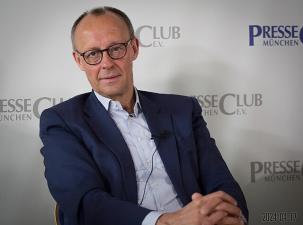 Der Politiker Friedrich Merz auf einer Presse-Veranstaltung