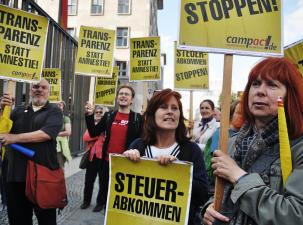 EIne Demo f&uuml;r mehr gerechte Besteuerung