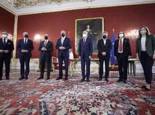 Die Angelobung der aktuellen Regierung &Ouml;sterreichs am 6. Dezember 2021