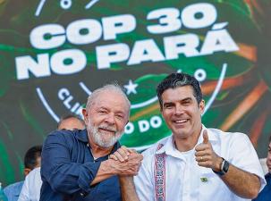 Pr&auml;sident der Republik, Luiz In&aacute;cio Lula da Silva, w&auml;hrend der Zeremonie zur Ank&uuml;ndigung der Abhaltung der COP 30 in der Stadt Bel&eacute;m im Jahr 2025