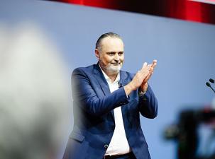 Der SP&Ouml;-Politiker Doskozil bei der au&szlig;erordentlichen SP&Ouml;-Bundesparteitag in Linz 2023