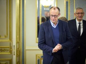 Der CDU-Vorsitzende Merz bei einem Staatsbesuch