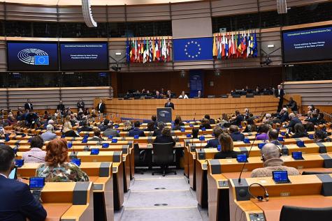 Der Plenarsaal des EU-Parlamentes bei einer Sitzung