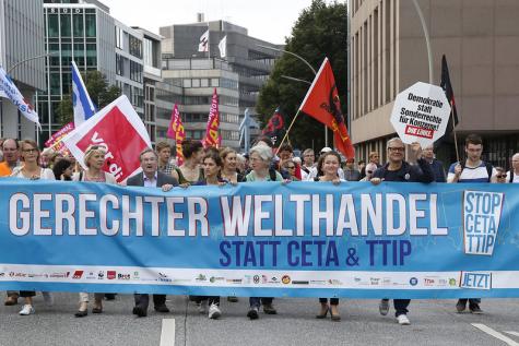 Eine Demo gegen TTIP