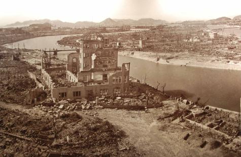 Das zerbombte Hiroshima von oben
