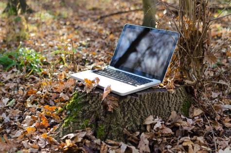 Laptop in der Natur