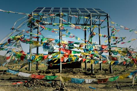 Eine Solaranlage in Tibet