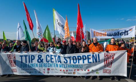 Eine Demo gegen TTIP und CETA in Berlin 