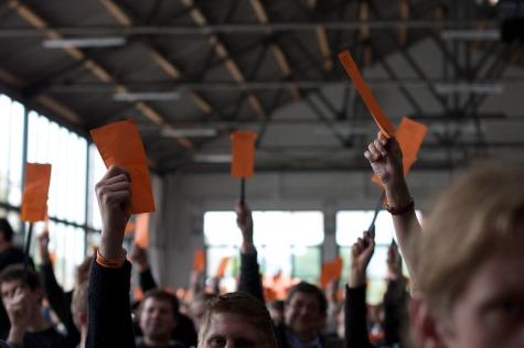 Eine Wahlveranstaltung der Piraten