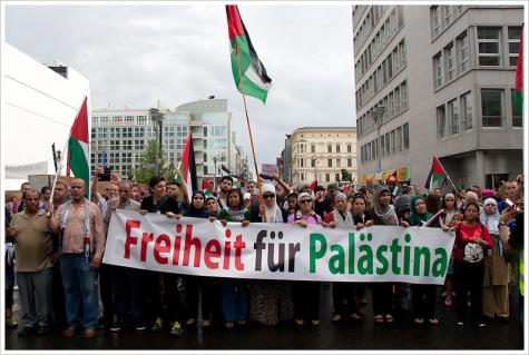 Eine Demo f&uuml;r die Freiheit Gazas in Berlin