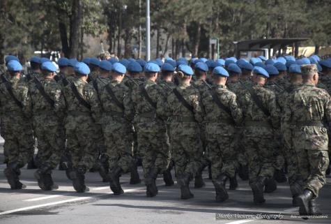 Eine Soldateneinheit bei einer Marschübung