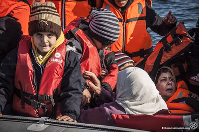 Gefl&uuml;chtete in einem Boot