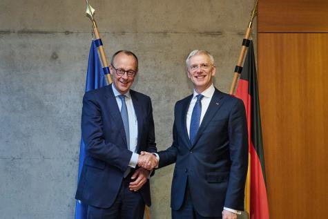 Merz mit dem Ministerpr&auml;sidenten von Lettland Kri&scaron;jānis Kariņ&scaron;