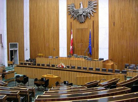 Der Plenarsaal im Nationalrat in Wien
