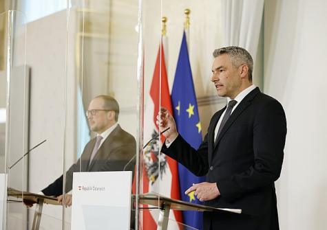 Pressekonferenz von Bundeskanzler Karl Nehammer und Au&szlig;enminister Schallenberg zur Ukraine