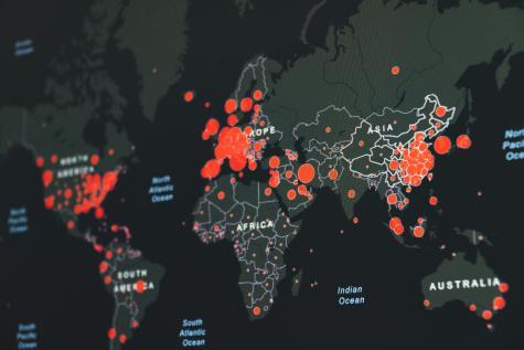 Eine Weltkarte zur Ausbreitung des Covid-Virus