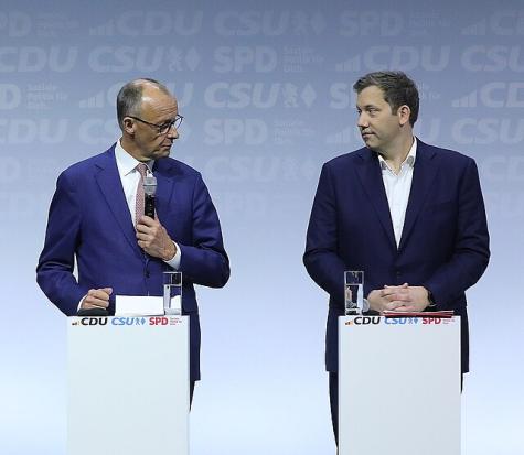 2025-05-05 Unterzeichnung des Koalitionsvertrages der 21. Wahlperiode des Bundestages mit Merz und Klingbeil