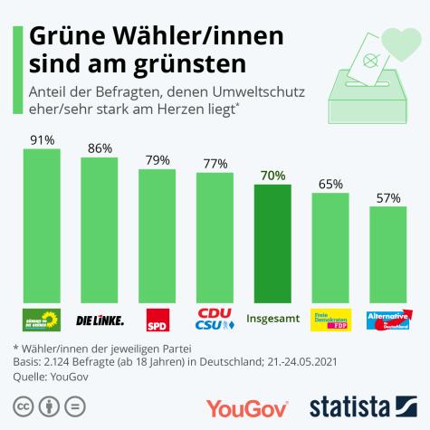 Eine Statistik zu den Wahlverhalten der Gr&uuml;nen W&auml;hler