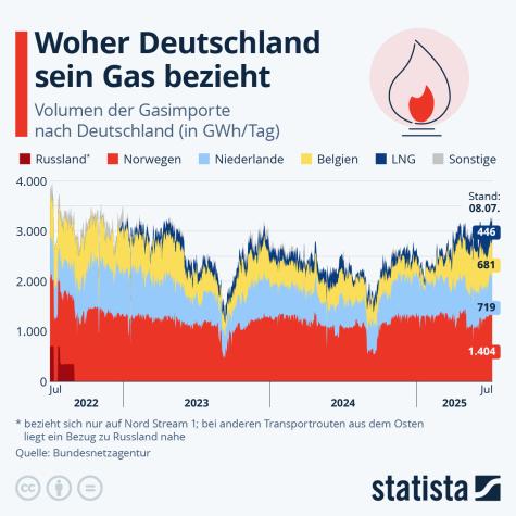 Info-Grafik zur Gasversorgung in Deutschland