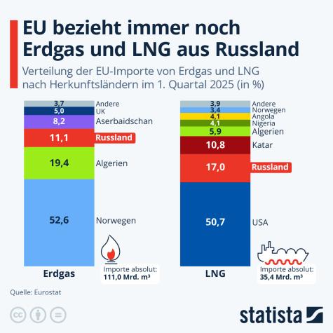 Info-Grafik zu russischem Gaslieferungen nach Deutschland