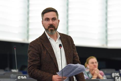 De Masi bei einer Rede im EU-Parlament