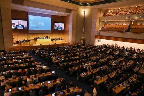 Der Plenarsaal im UN-Gebäude in Genf