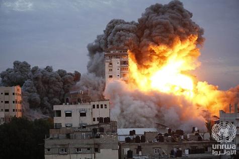 Ein israelischer Luftangriff auf Gaza 