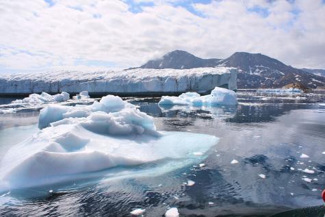 Eine Eisschollen-Landschaft im Meer