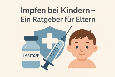 Kind mit Spritze und Imfpstoff