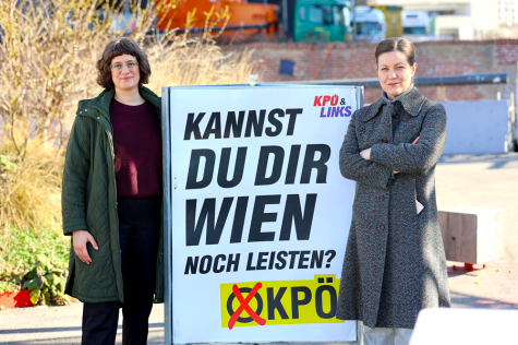 Die Spitzenkandidatinnen der LINKS/KP&Ouml;: links Adensamer, rechts Urbanic
