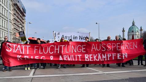 Demonstration &bdquo;Fl&uuml;chtlinge willkommen! Nein zur Festung Europa!&ldquo; am 19. M&auml;rz 2016 in Wien