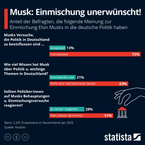 Umfrage zu Musks Einfluss auf die deutsche Politik