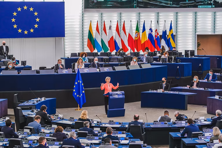Das EU-Parlament w&auml;hrend einer Sitzung